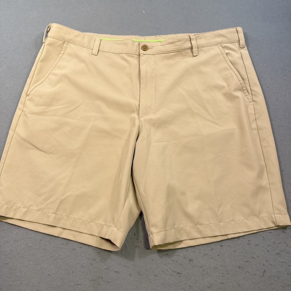 Izod Golf Shorts Mens Size 40 Tan Zip Flat Front Lightweight Outdoor